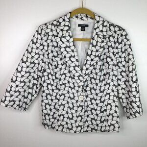 ALFANI 100% Cotton Black and White Jacket Blazer Size 10P